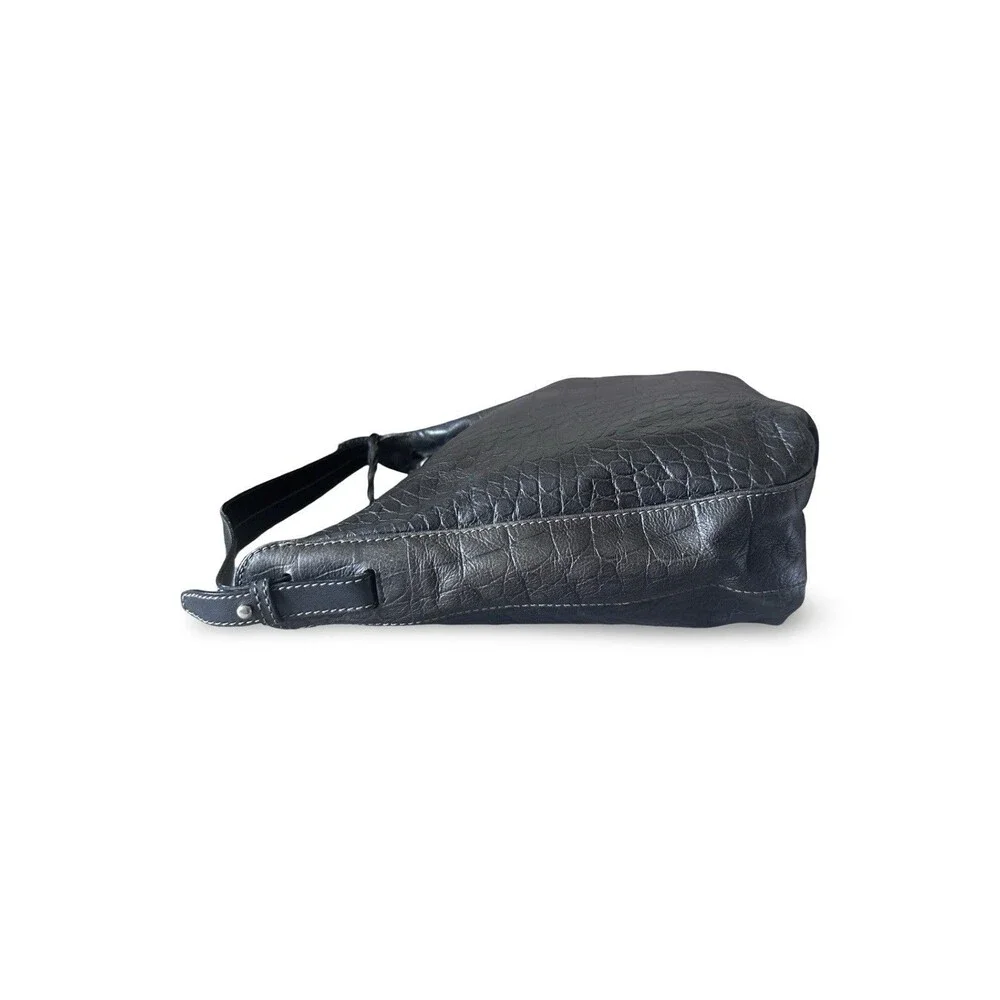 Furla Black Crocodile Leather Embossed Hobo Bag - Picture 10 of 14